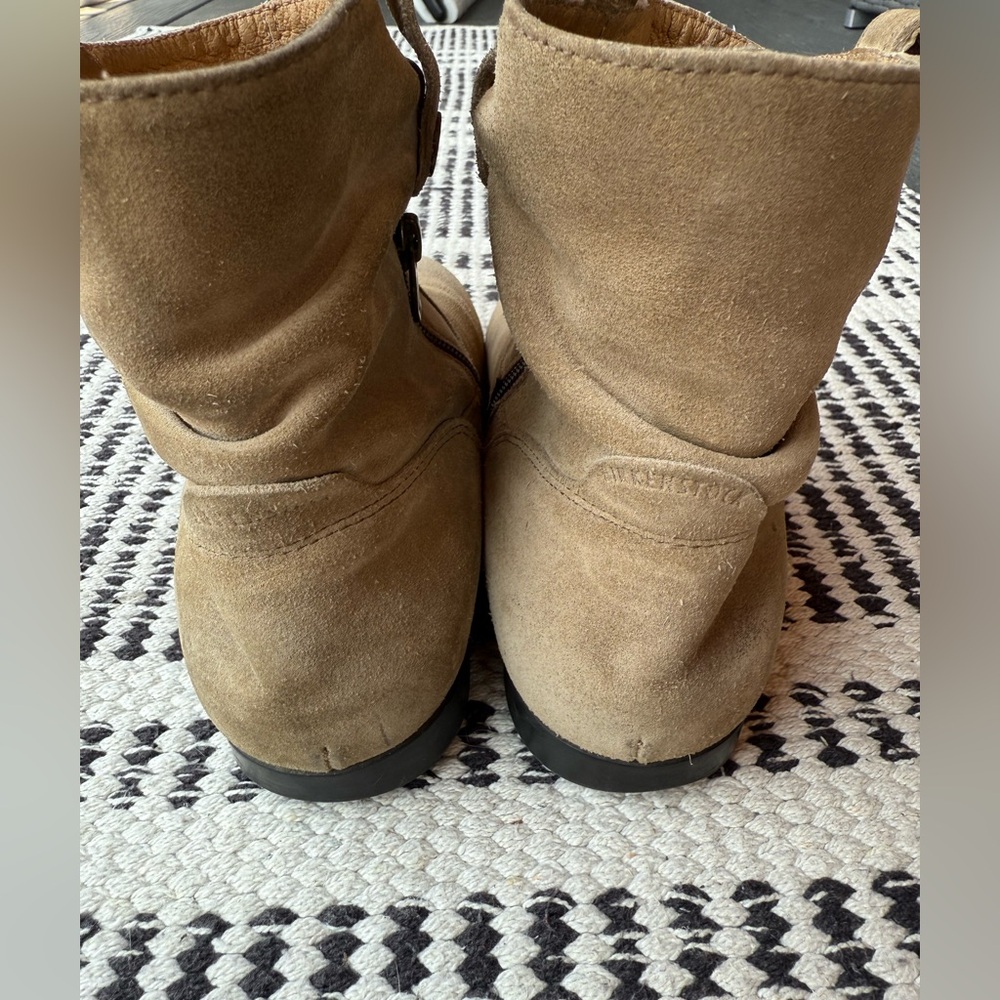 Birkenstock Sarnia Suede Ankle Boots Taupe Slouch Zip | Size 37 US 6/6.5 - Picture 5 of 12